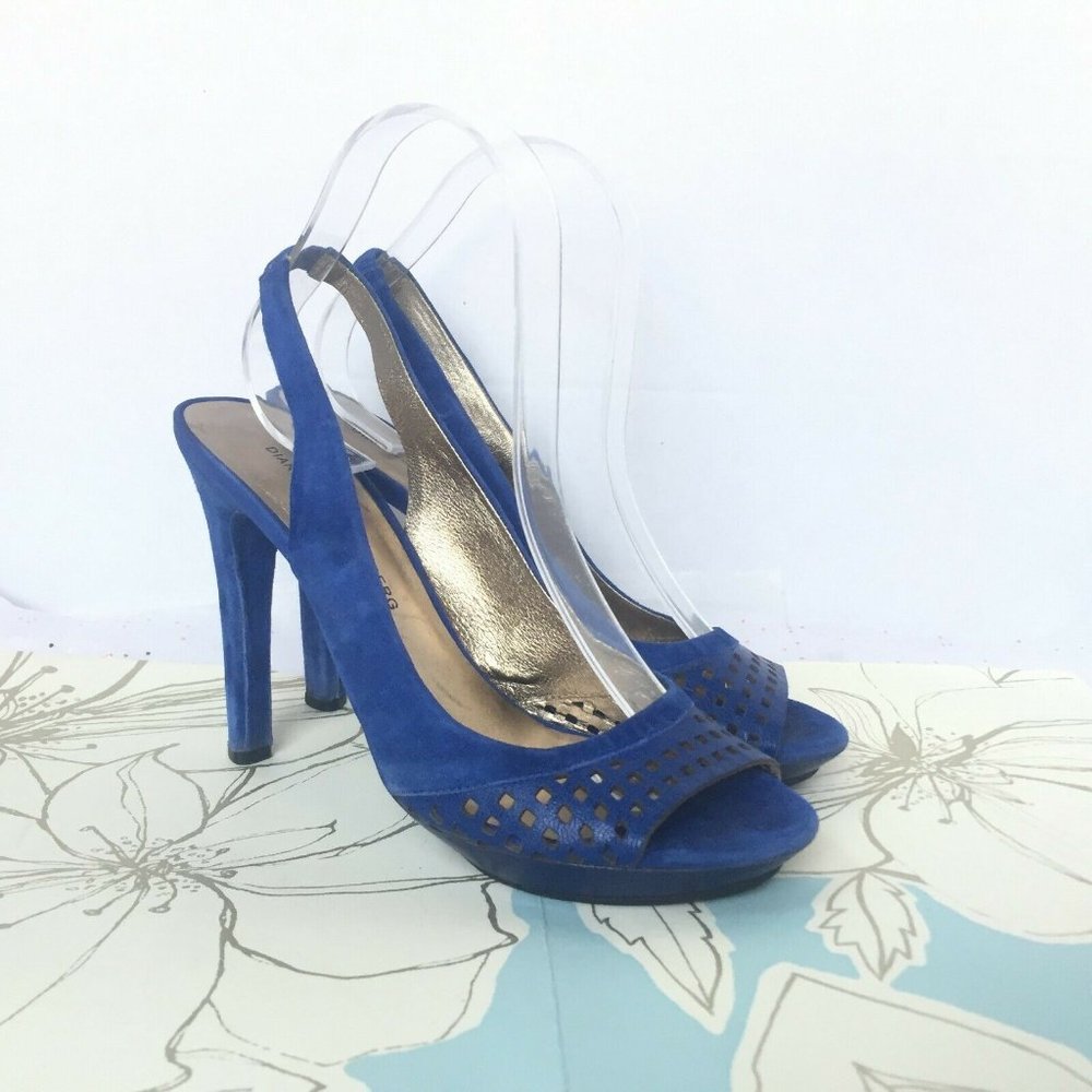 Diane Von Furstenburg Blue Slingback Sandal - 8.5
